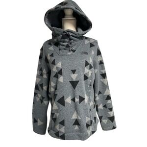 The North Face Aztec Toggle‎ Neck Gray Pullover Sherpa Jacket Womens L